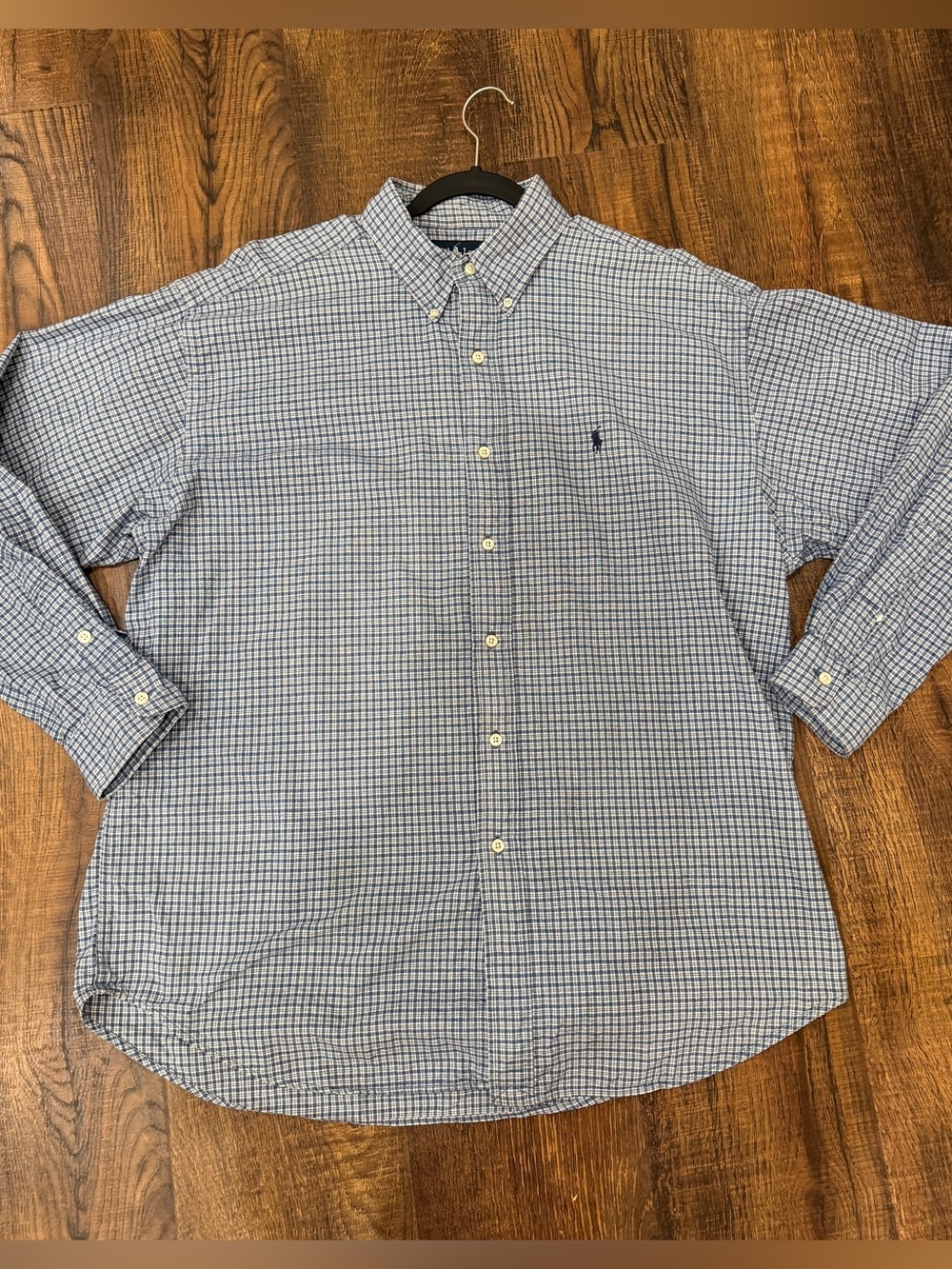 Polo by Ralph Lauren Blue Check Button-Down Shirt- Size Large